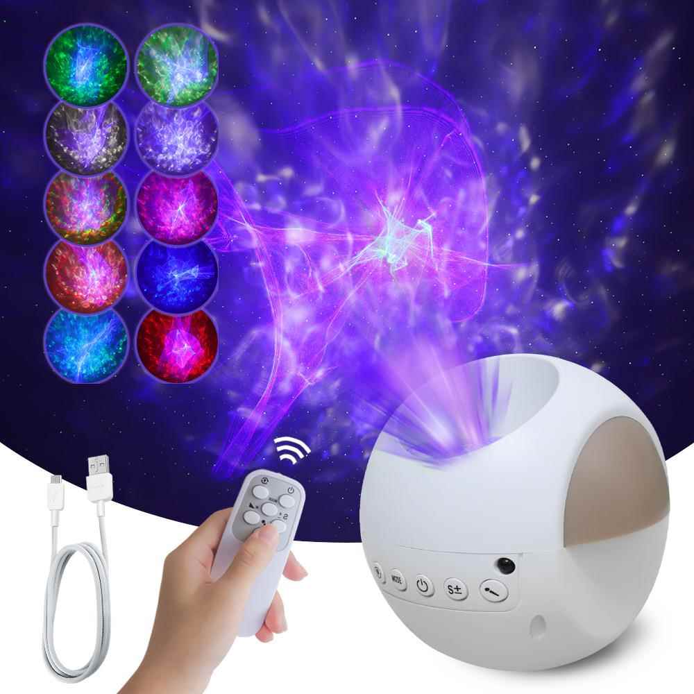 3D蓝光极光led水纹星空灯激光投影灯USB小夜灯LED球状声控激光灯