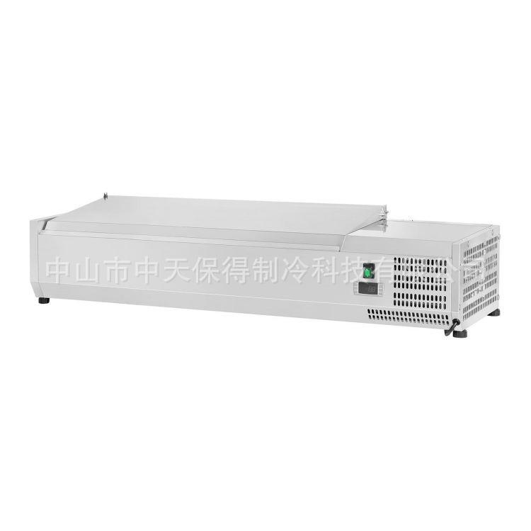1.5米小型台式不锈钢玻璃沙拉台沙拉保鲜柜比萨柜冷藏展示柜