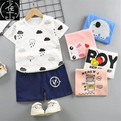 t-shirt pants kids children girl boy baby set clothes summer