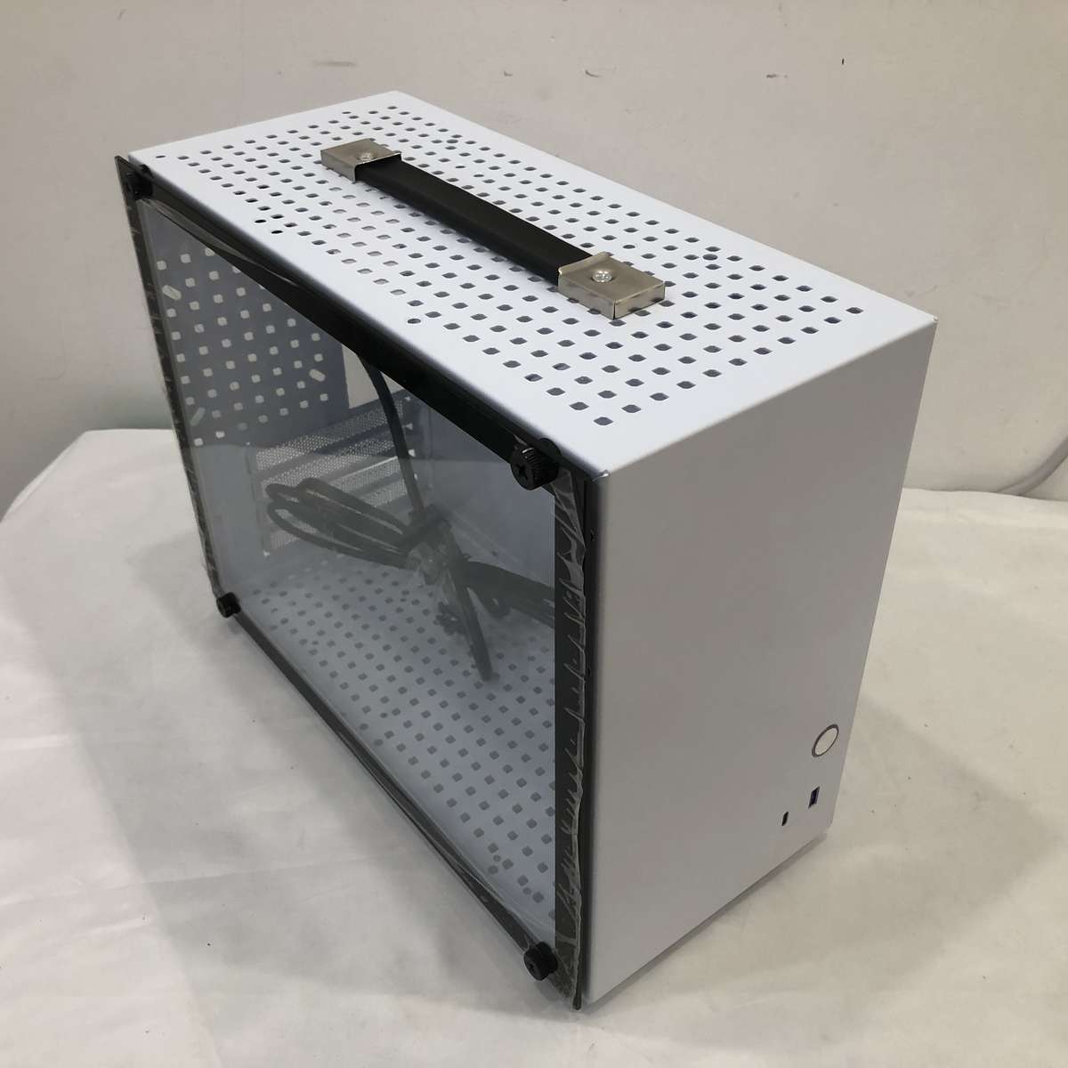 mini迷你电脑机箱matx主板itx全侧透明diy外壳白色atx提手台式机