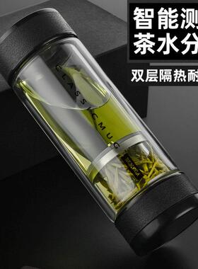 英国Bemega茶水分离泡茶杯男高硼硅双层玻璃杯大容量耐高温水杯子