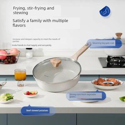 TAKSAT德萨克大容量麦饭石不粘锅家用炒锅电磁炉炒菜锅专用不沾锅