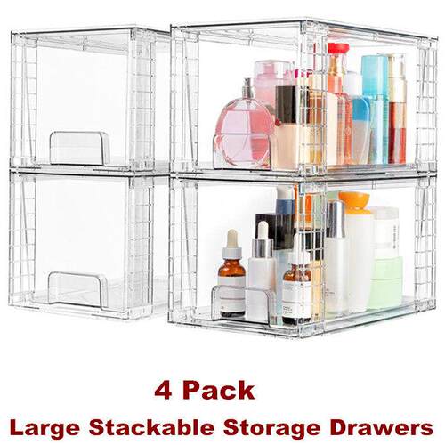 Large Stackable Storage Drawers Acrylic Undersink Organizers