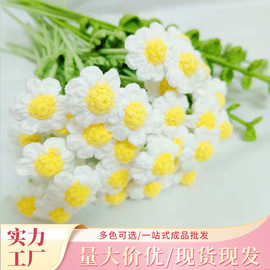 毛线编织花 创意 手工编织雏菊花 洋甘菊花束 仿真花成品