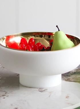 创意水果盘摆件北欧轻奢高档双层拼套收纳盆民宿酒店零食碗装饰品