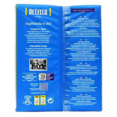 进口dececco得科203#幼身卷面500g 卷面意大利面tagliatelle
