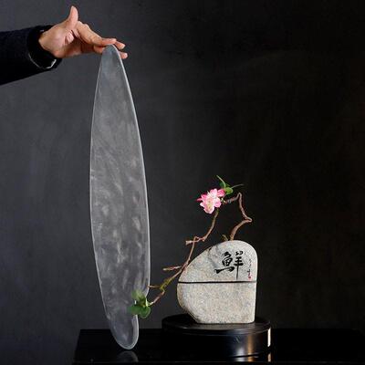 好石寨真石头摆件 诧寂风花器创意石头展台置物架 玄关盆景石装饰