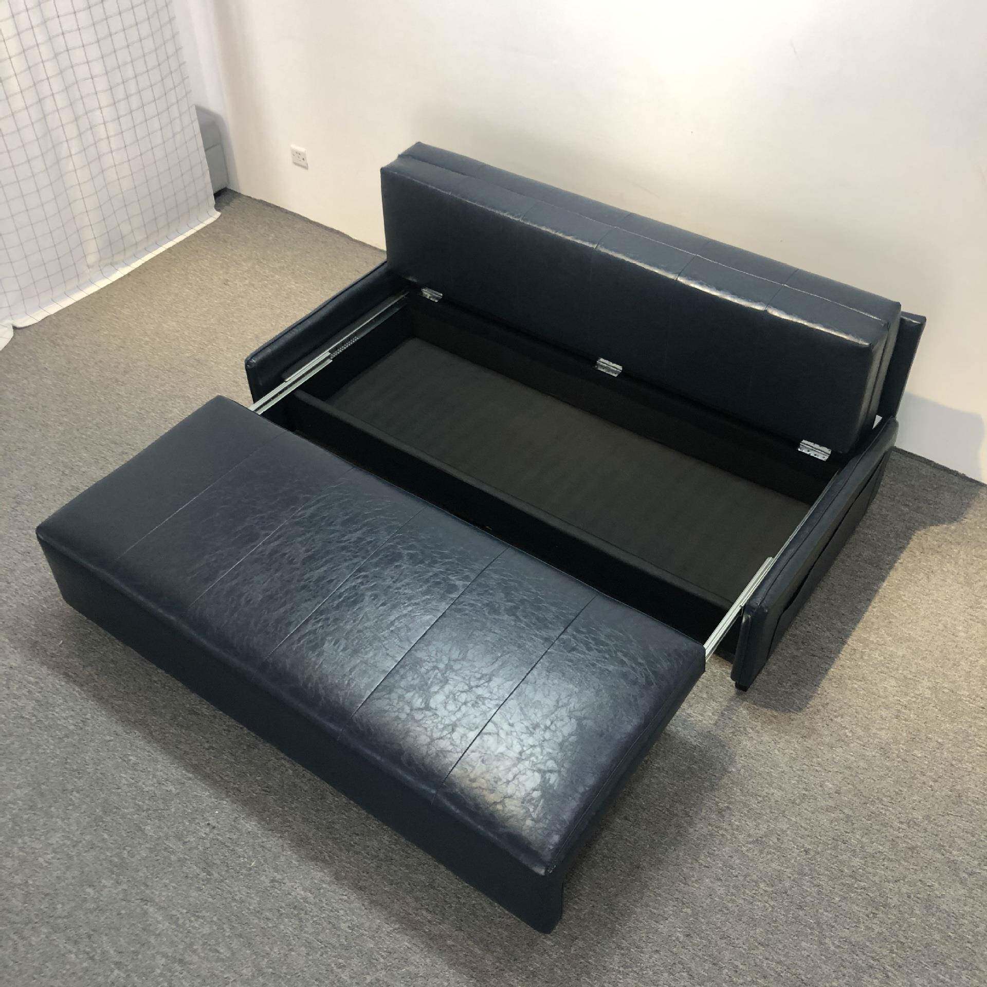 多功能小户型沙发床 储物推拉两用客厅公寓现代简约皮艺沙发