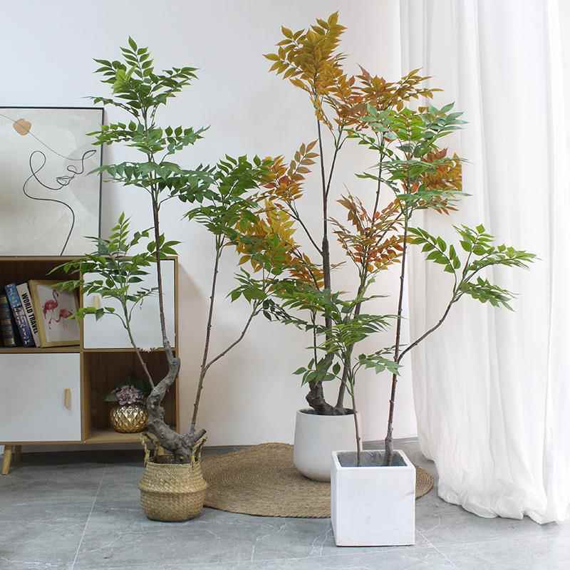仿真绿植漆树假树仿真植物工厂直售家居卧室阳台景观陈美装饰盆栽