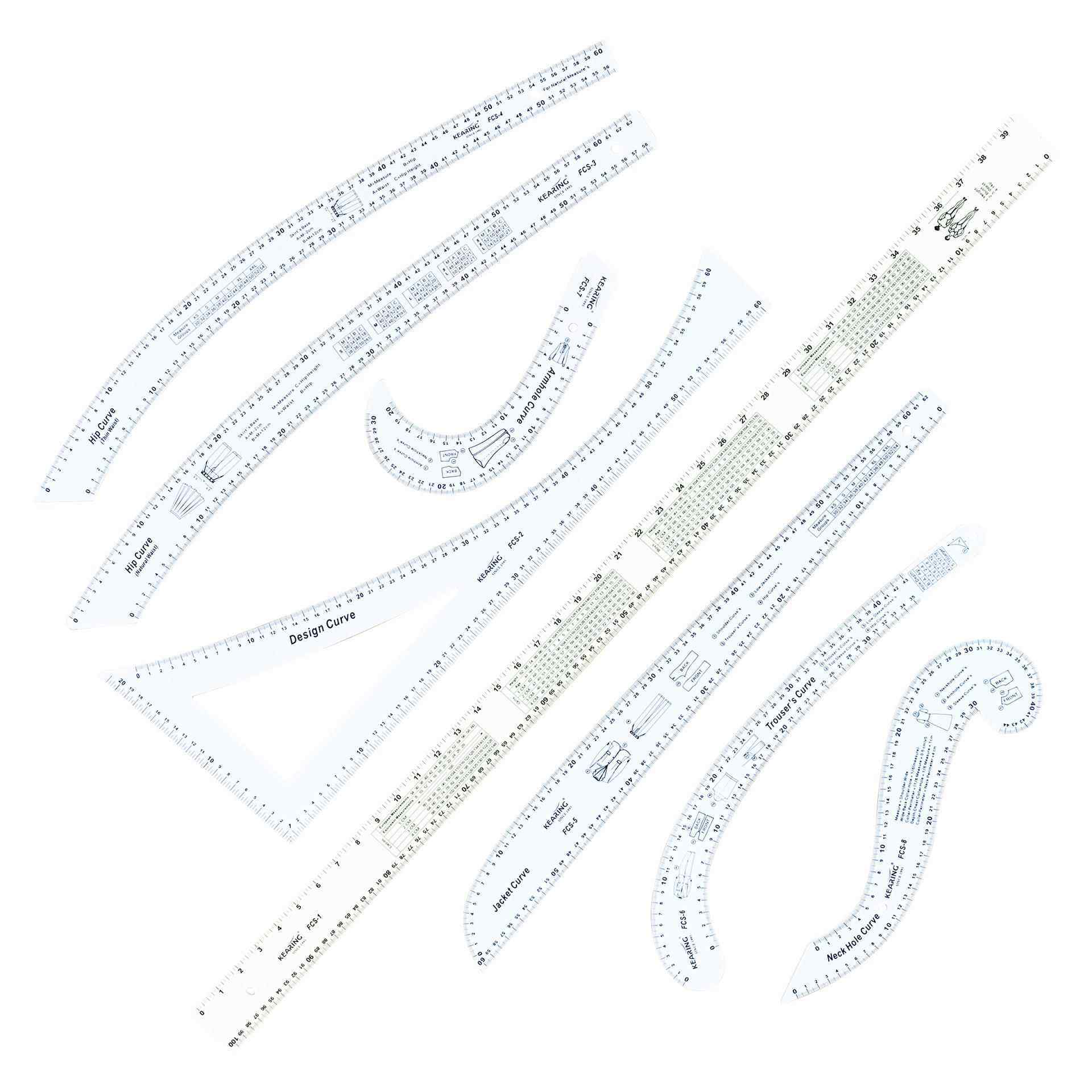 科灵FC件S-KIT曲线尺打版尺制版尺服装设计专用尺8套装绘图尺