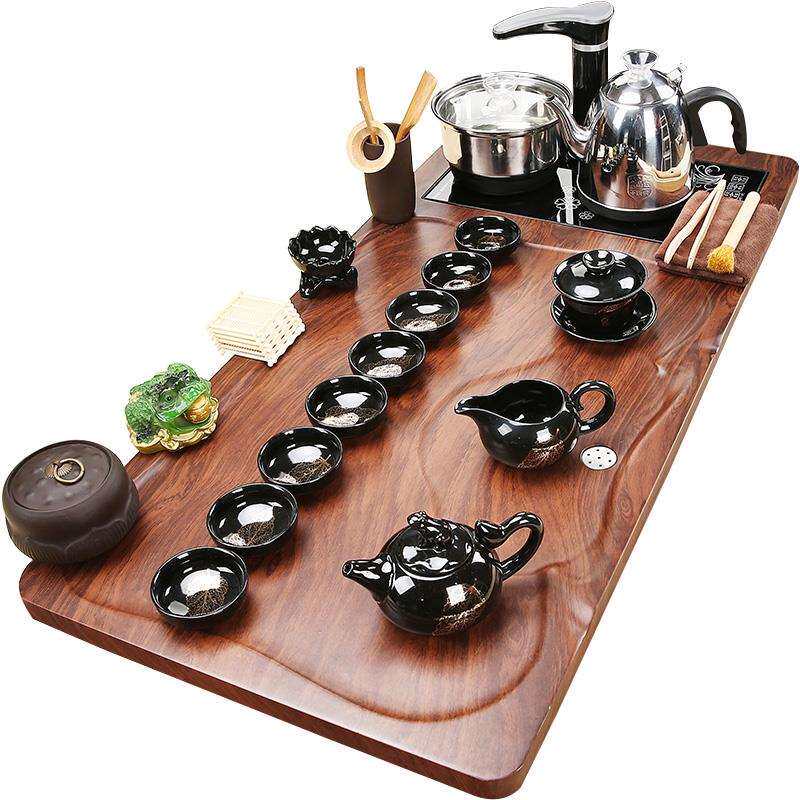 xyt全自动茶具套装电磁炉家用泡茶盘实木茶海陶瓷功夫整套大号茶