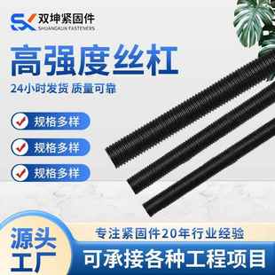黑色高强度丝杆通丝螺杆加硬全螺纹牙条M6M8M10 M48
