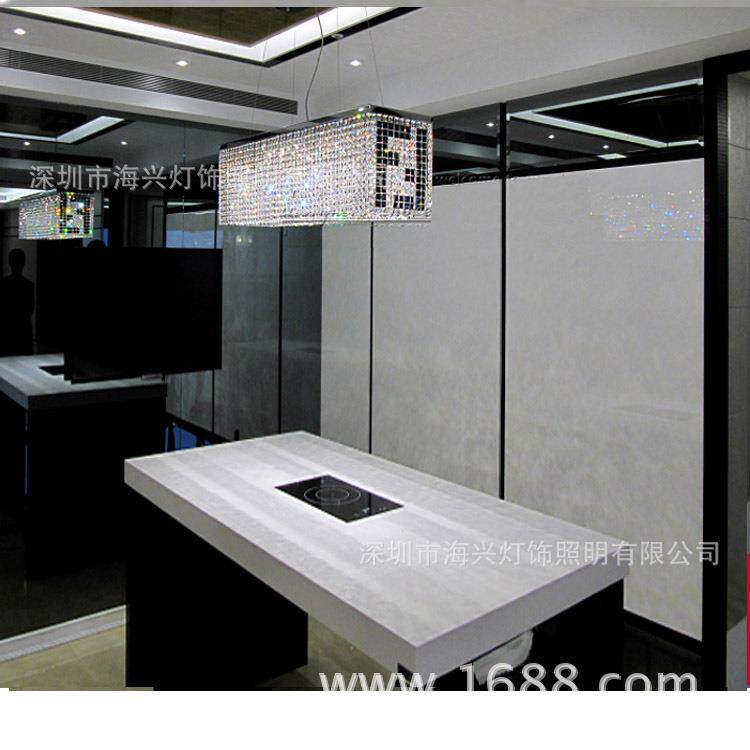 简约水晶灯长方形餐厅灯欧式led水晶客厅灯具吸顶吧台灯饰