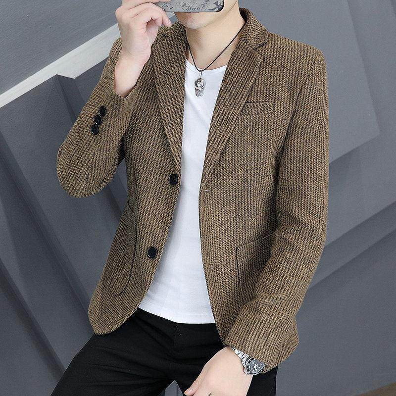 高端正品西服外套男春秋修身潮流帅气单西上衣男装青年小西装秋装