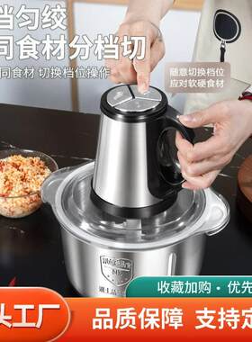 亚马孙大容量不锈钢绞肉机小型家用搅拌机饺子打肉馅自动料理机