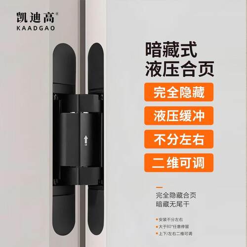 隐形门专用铰炼自动关门回弹暗藏液压缓冲隐藏门合页暗门十字铰炼