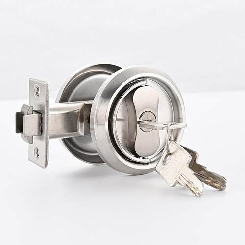 不锈钢隐形门锁家用通用型防盗锁暗门推拉门锁双钩锁移动卫生间