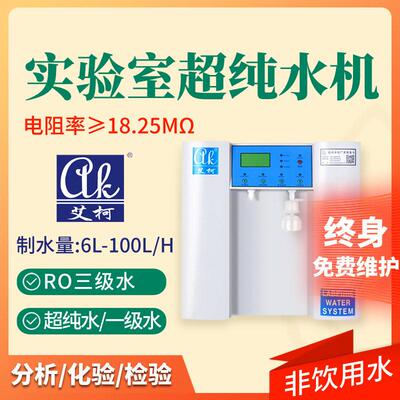 校实验室超纯水机 18.25 兆欧 6L-100L/H 医学院病理纯水设备