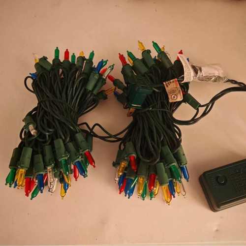 厂家供应室外LED灯串彩色尖泡8功能带控制器庭院装饰灯串