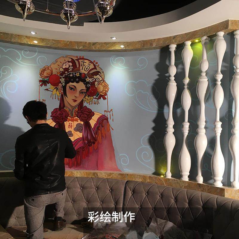 主题酒吧KTV演艺厅氛围设计多媒体安装玻璃钢装饰柱雕塑彩绘制作