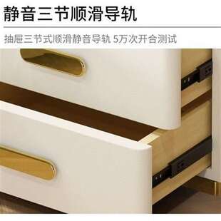 轻奢全实木智能床头柜简约现代多功能家用卧室岩板无线充电床边柜