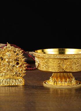 西藏水供白财神合金密宗赞巴拉藏传龙王财神摆件快手抖店