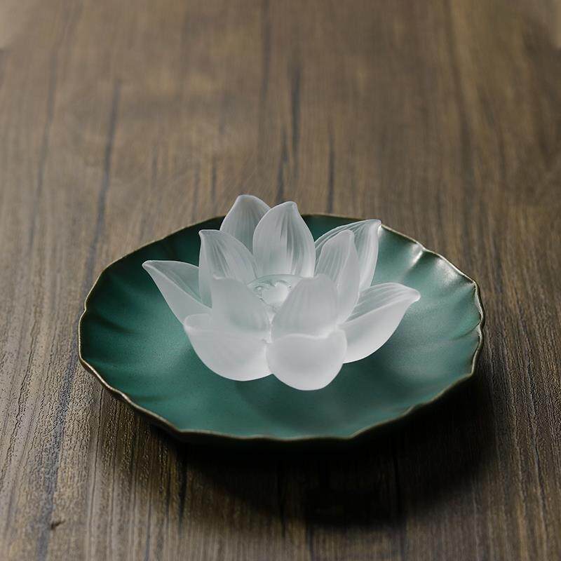 正品禅悦佛线艺古法琉璃莲花香室内插家居摆饰禅意香插香盘座香礼