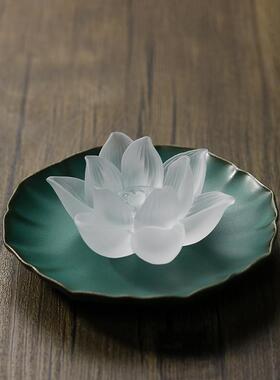 正品禅悦佛线艺古法琉璃莲花香室内插家居摆饰禅意香插香盘座香礼