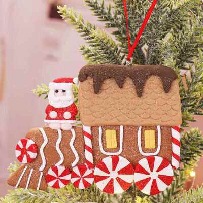 Christmas tree decoration car polymer clay pendant圣诞树挂饰