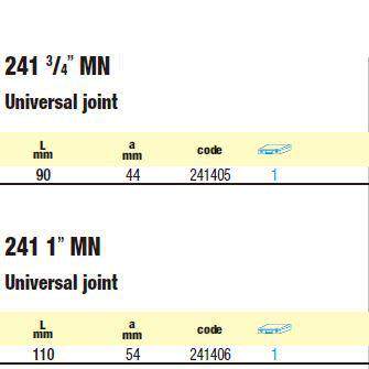 [含税]USAG乌沙克 万向接头 241 3/8 1/2 3/4 1 MN