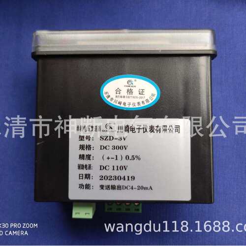 SZD-3V【规格DC300V电源DC110V】数显电压表