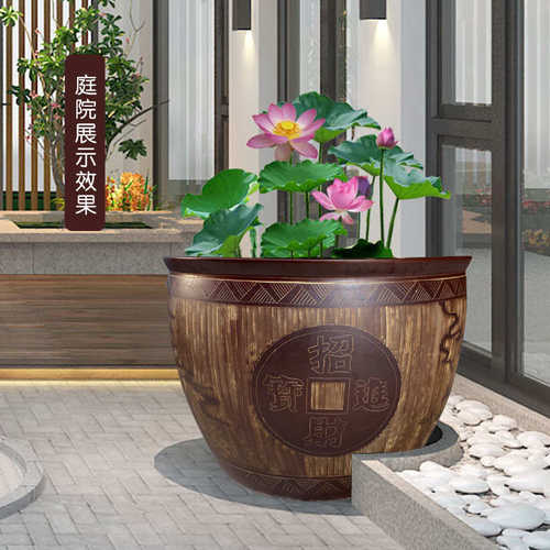 景德镇荷花古法陶瓷大缸养缸睡莲缸水缸养鱼特大号盆庭院鱼缸老式