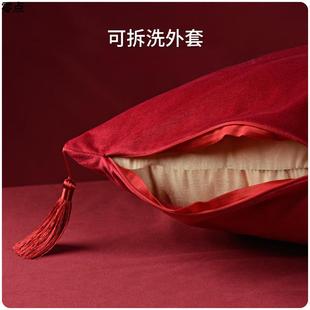 红厂家直供色喜字结婚一抱枕对婚庆婚装 房靠枕新靠婚用品床上饰布
