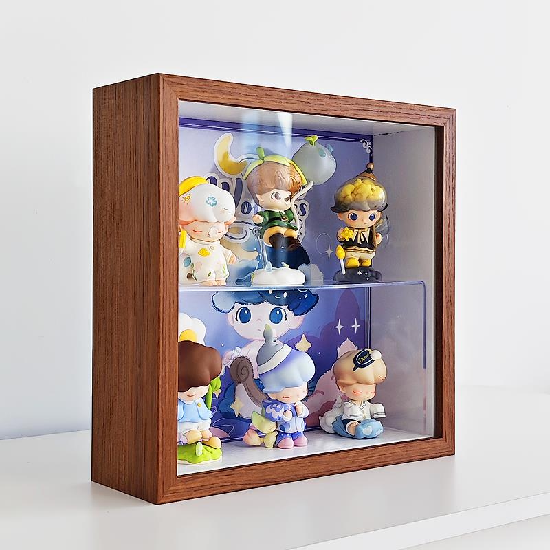 宏特维dimoo梦里梦外盲盒收纳展示盒相框防尘玻璃抽拉摆件手办展示架摆件饰品