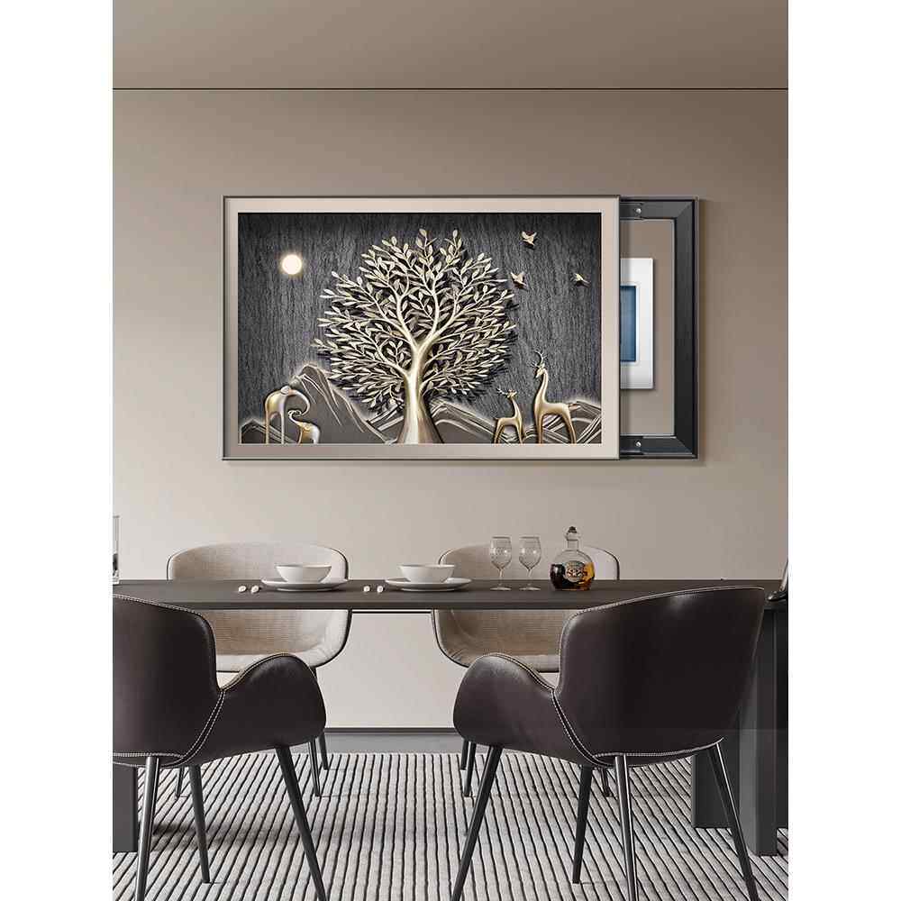 钱树仪表箱装饰画无障碍豪华高端大象配电箱挂画弱电开关箱阻挡壁