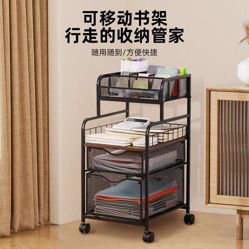 小推车置物架可抽拉移动工艺品置物架颜料画笔绘画工具多层收纳架图片
