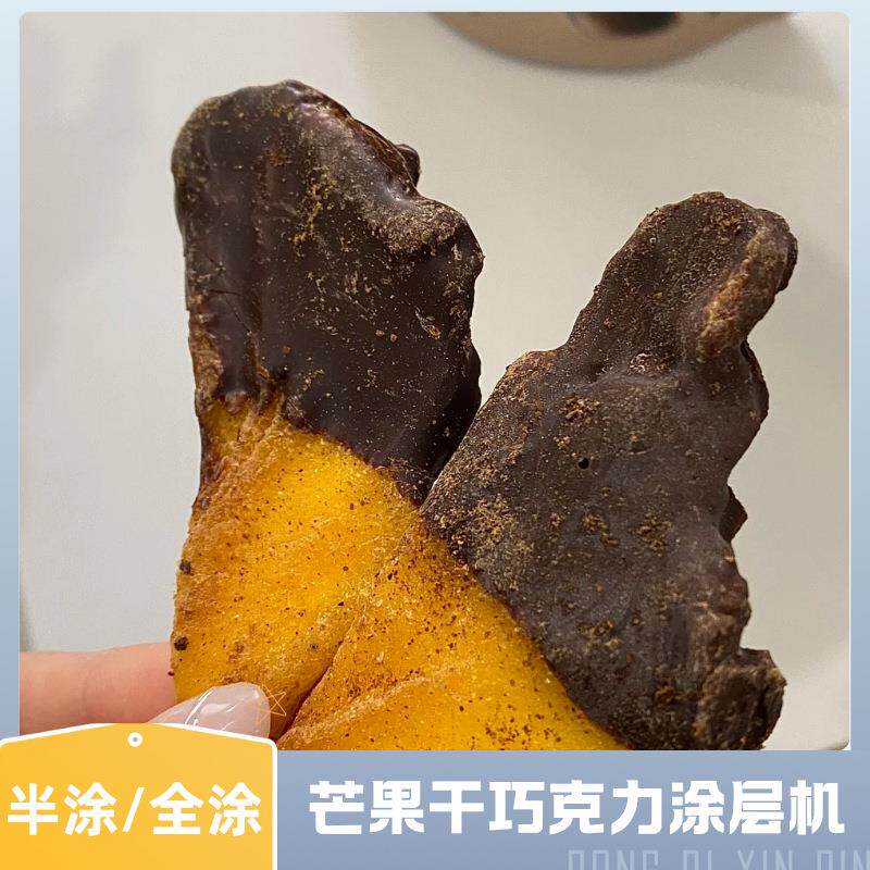 芒果干巧克力涂层机芒果干半涂巧克力机带保温装置带融化罐