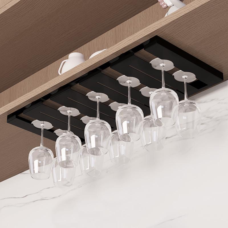 Y^简约红酒杯架倒挂家用高脚杯架子收纳置物架悬挂酒柜挂架轻奢挂