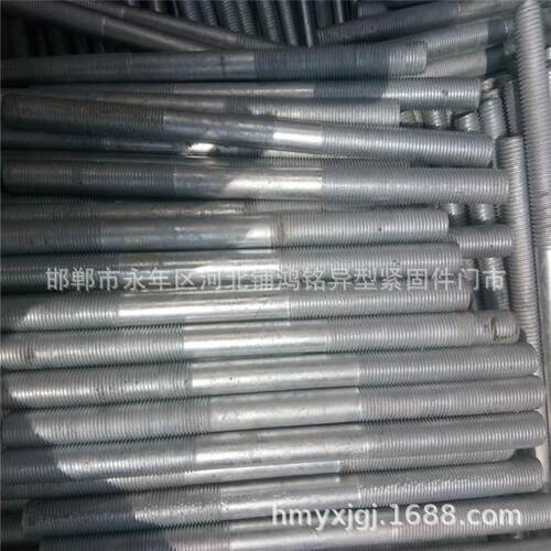 现货热镀锌螺栓热侵锌双头螺栓18*350双头螺丝配套四母双平弹