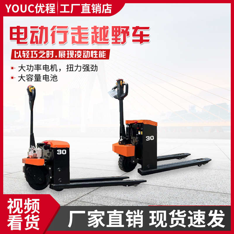 站驾式小型全电动叉车2吨3吨升降堆高搬运车机械转向自动装卸铲车