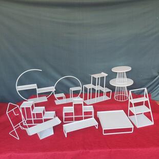 白色铁艺甜品台摆件展示架蛋糕托盘欧式下午茶点心架冷餐茶歇摆台