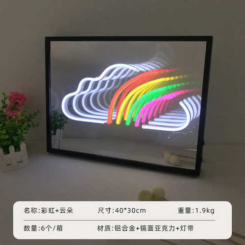 灯深渊led灯装饰镜发光镜酒吧霓虹灯定做字灯千层造型氛围牌定制