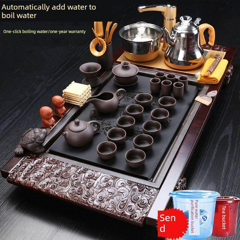 全套功夫茶具、全自动泡茶套装、简易实木陶瓷紫砂水锅炉、综合家