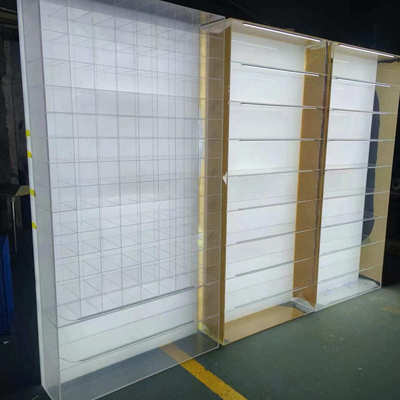 亚克力展示柜制作家用商用渐变透明亚克力置物架鞋包服装展示架