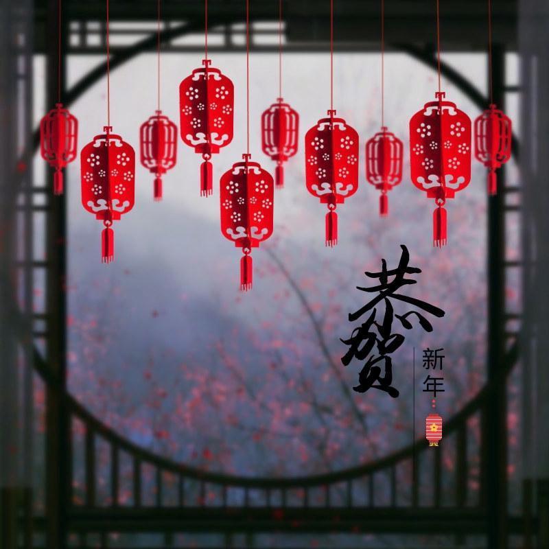 2025新年春节灯笼挂件商场顶棚室内装饰吊饰饭店店铺吊顶创意挂饰