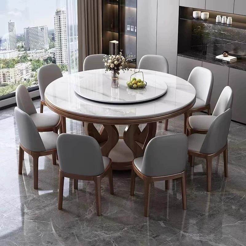 岩板餐桌椅组合现代家用小户型简约实木圆桌带转盘酒店饭店圆餐桌,住宅家具,岩板餐桌,淘宝优惠券,粉丝福利购,淘宝优惠卷
