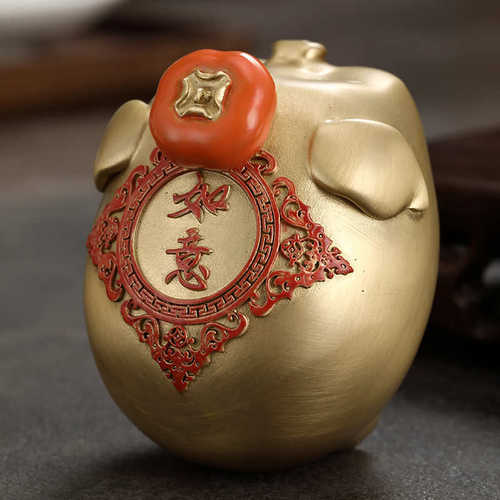 黄铜茶宠高档中式创意高档茶桌茶台摆件诸事如意茶道禅意茶具配件