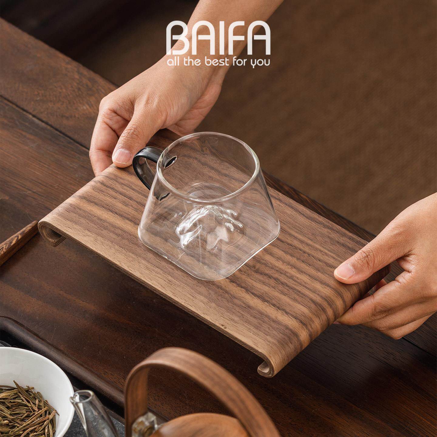家用景中古风胡桃木盘干泡台桌面小型FGC托茶盘茶具托花器盆底摆