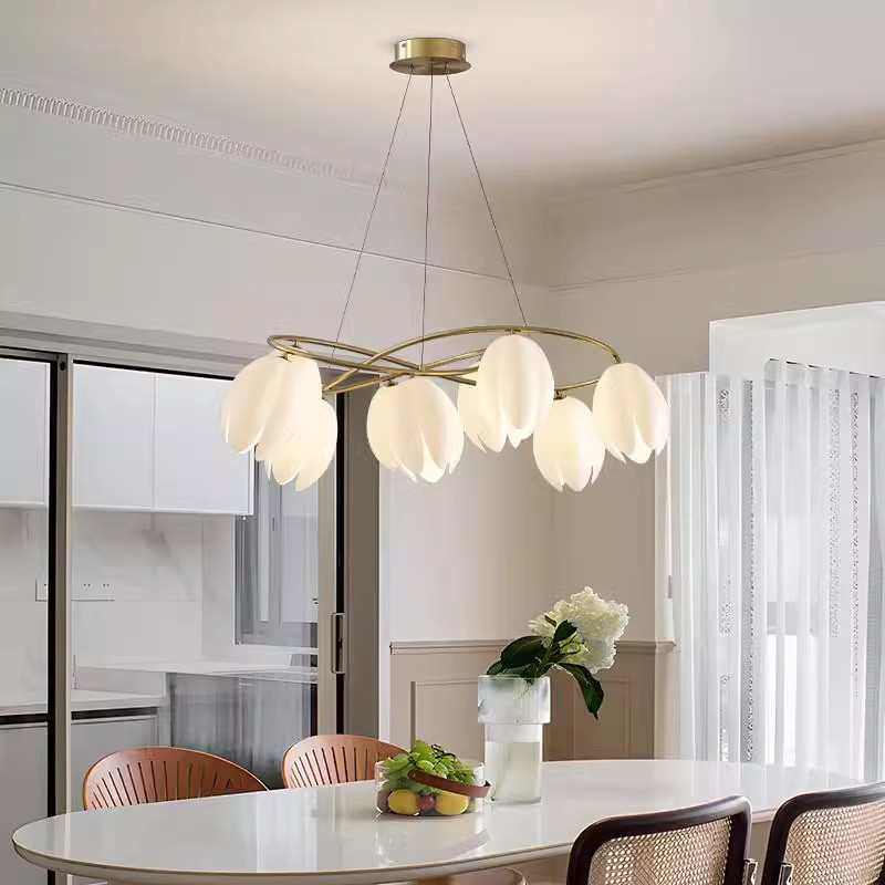 2025简约现代家用ins奶油风玉兰花温馨书房卧室客厅吊灯,家装灯饰光源,客厅吊灯,淘宝优惠券,粉丝福利购,淘宝优惠卷