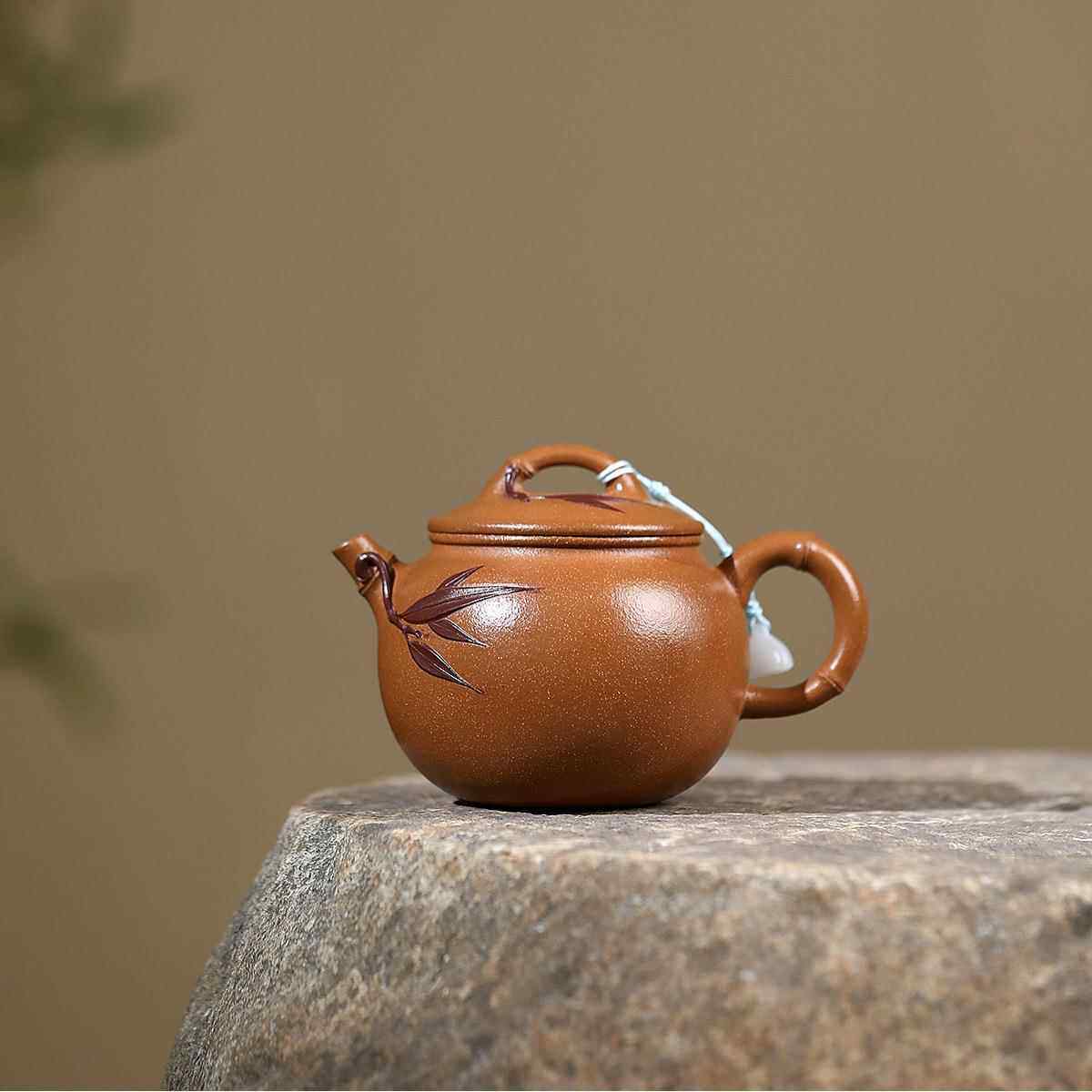 宜兴紫砂壶匠人手工制作原矿降坡泥竹墩壶家用茶具泡茶壶产地直销